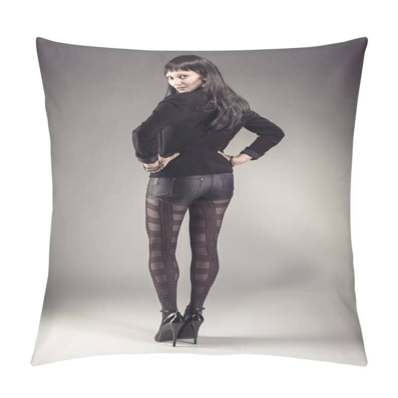 Personality  Woman In Hot Pants Showing Her Back Pillow Covers