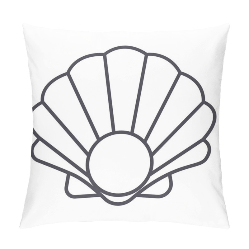 Personality  pearl shell vector line icon, sign, illustration on background, editable strokes pillow covers