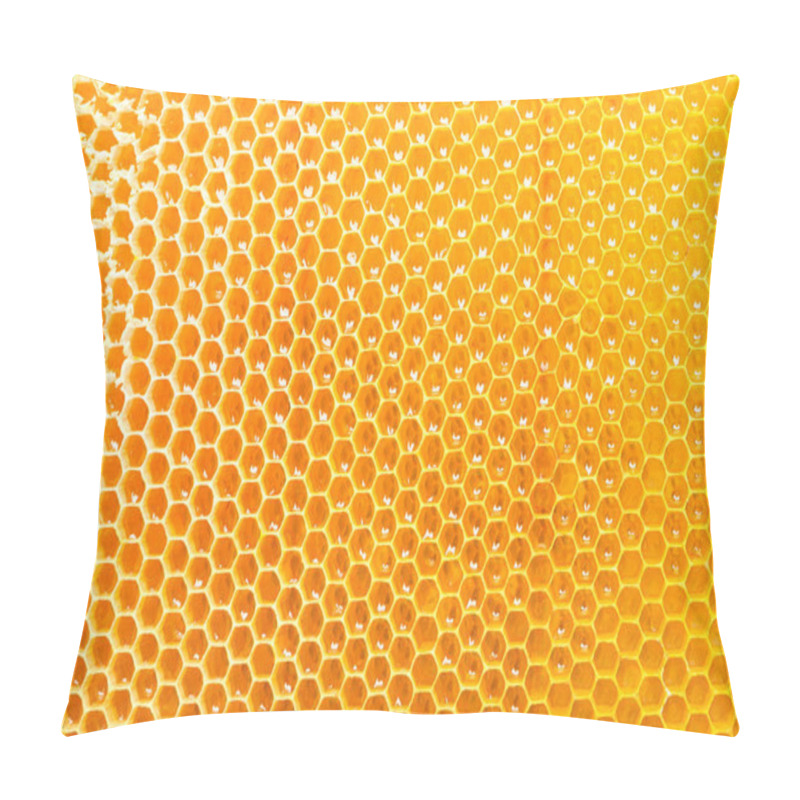 Personality  Honeycombs With Sweet Golden Honey On Whole Background, Close Up Pillow Covers