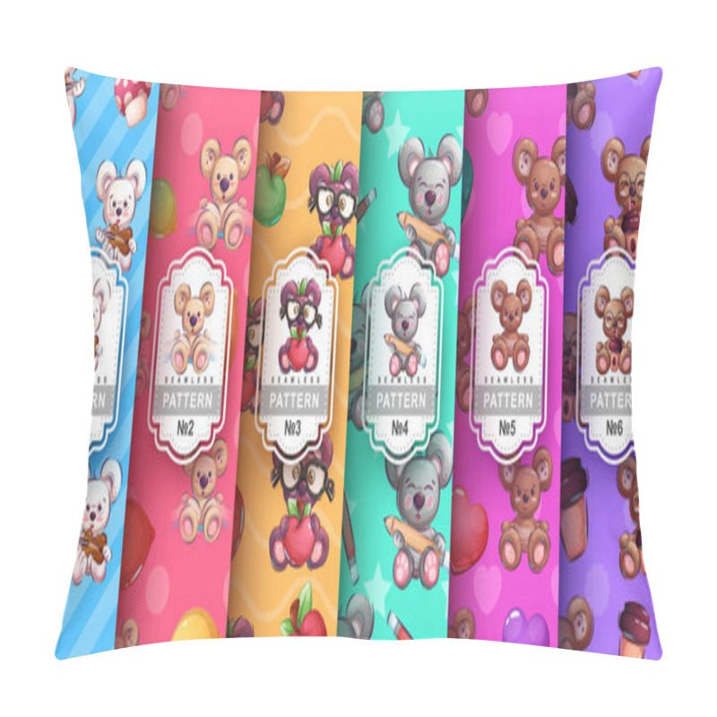 Personality  Set Bear Animal Seamless Pattern And Cartoon Character Pillow Covers