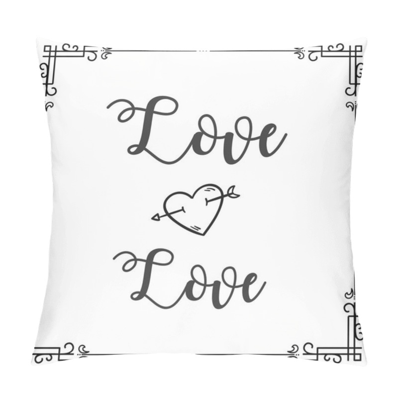 Personality  Love Love Square Frame Design Background Vector Image Pillow Covers