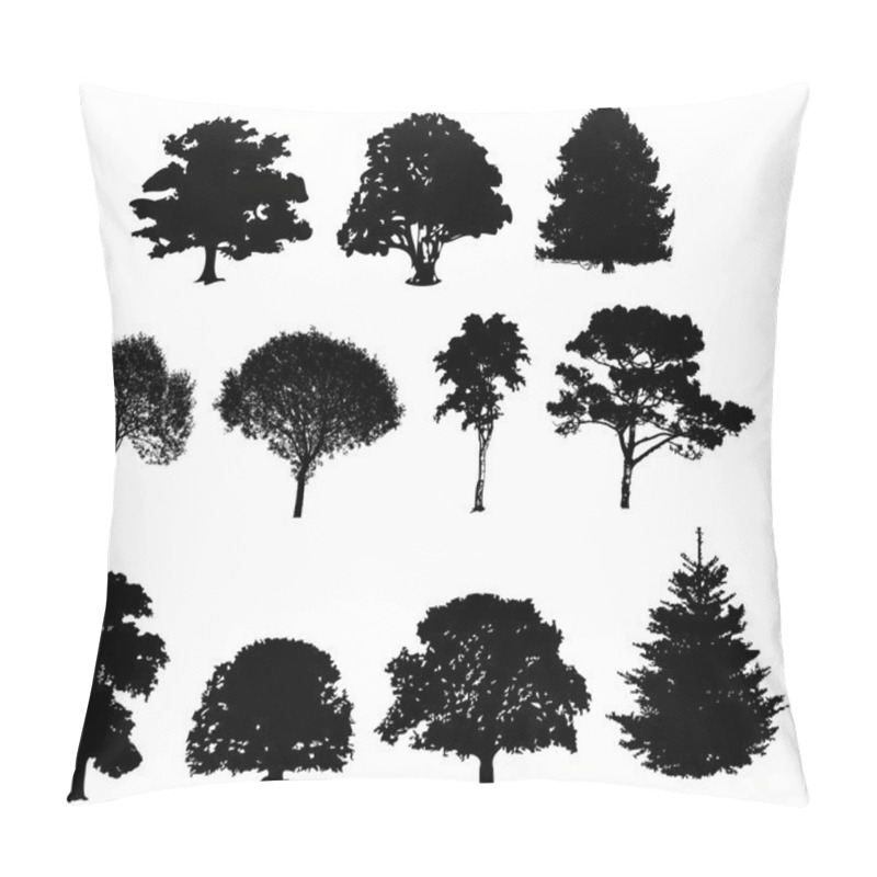 Personality  Vector Illustration Of Tree Silhouettes Pillow Covers