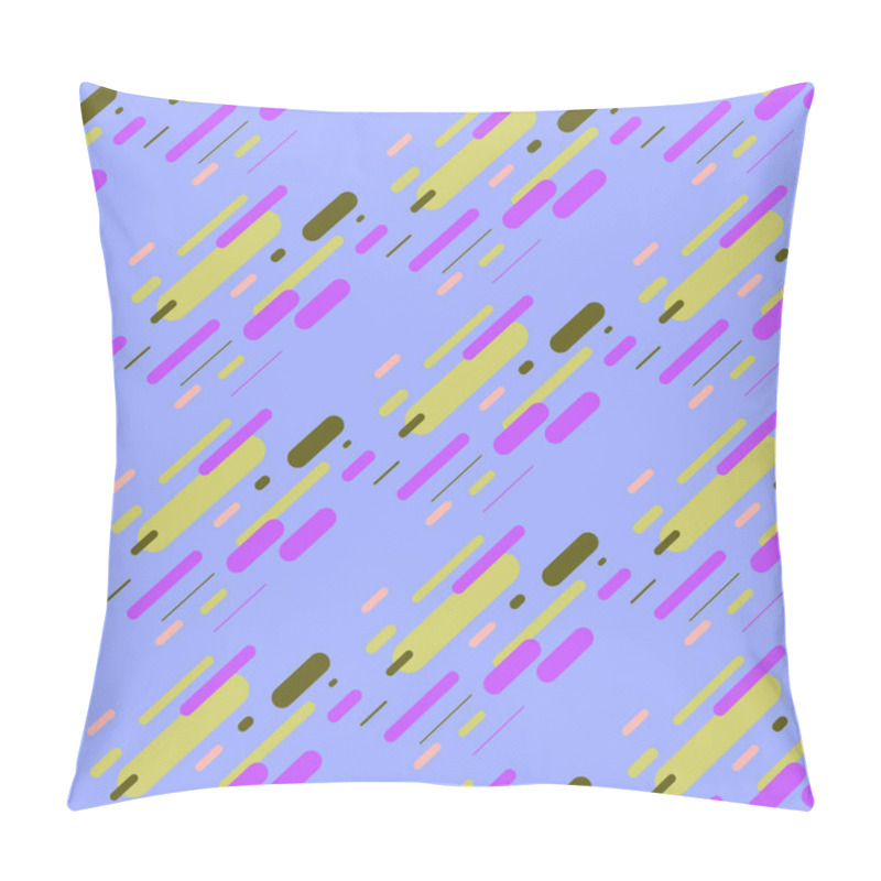 Personality  Hipster Fashion Memphis Pattern Ornament With Blue Yellow Pink Brown Line On Blue Background Pillow Covers