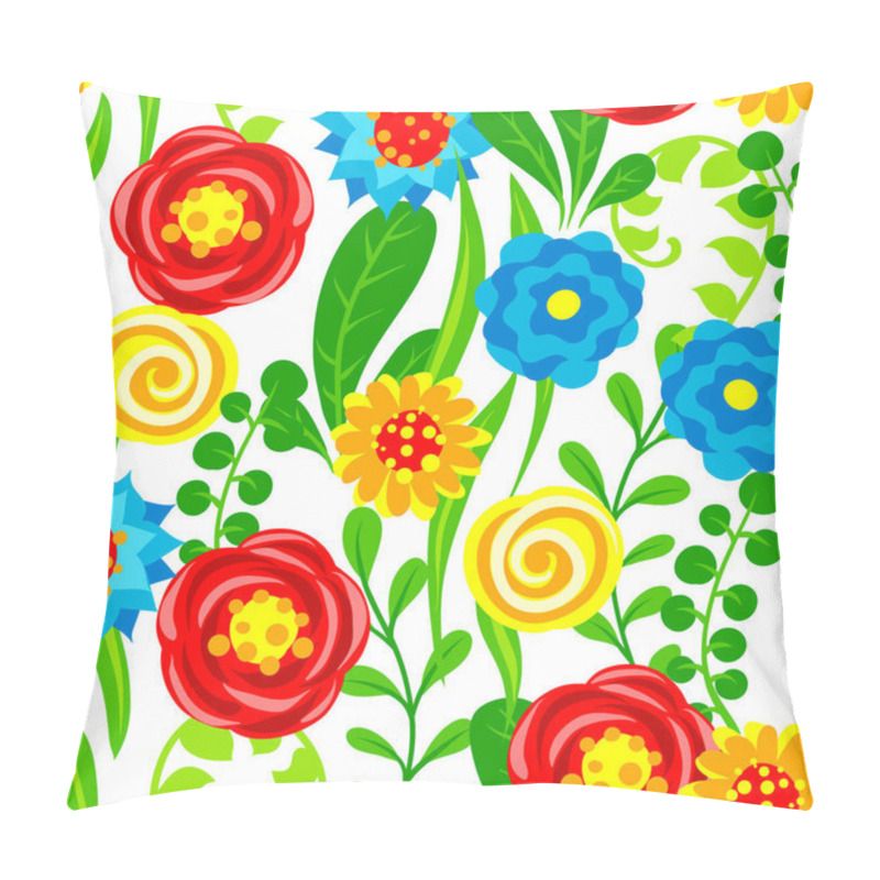 Personality  Seamless Pattern With Summer Flowers. Beautiful Decorative Natural Plants, Buds And Leaves. Pillow Covers