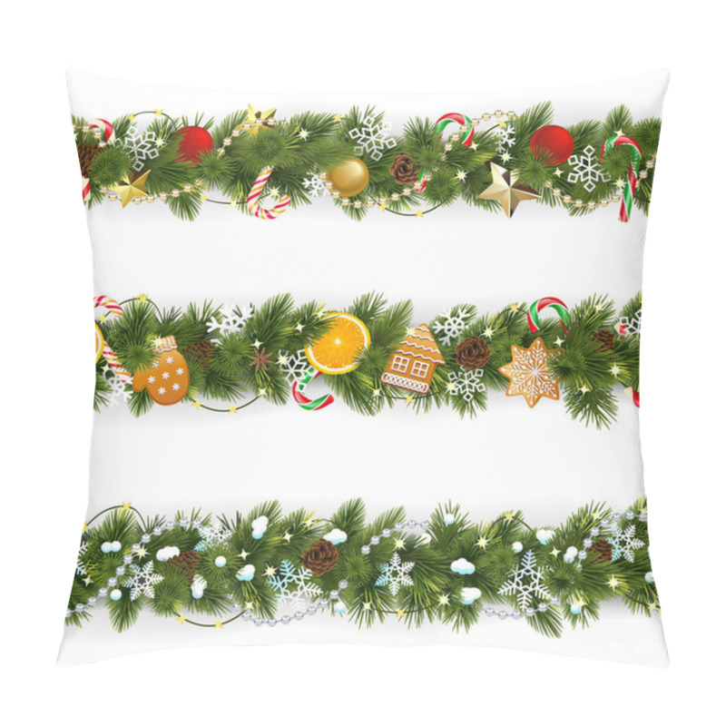 Personality  Vector Pine Christmas Border Pillow Covers