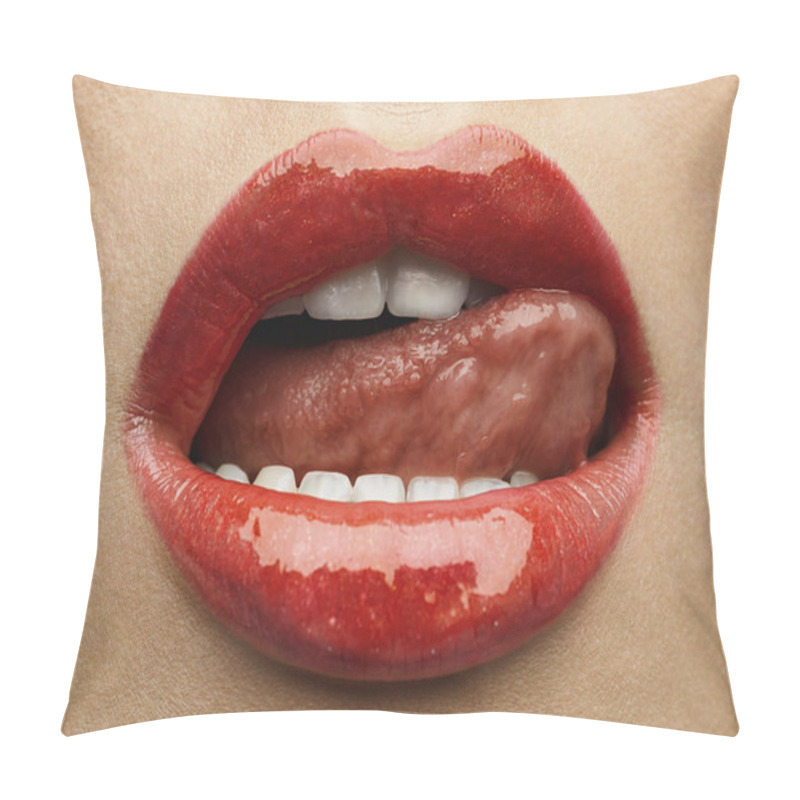 Personality  Beauty Red Lips Makeup Detail Pillow Covers