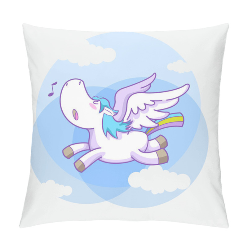 Personality  Mystical Cute Pegasus Vector Cartoon 06 Pillow Covers