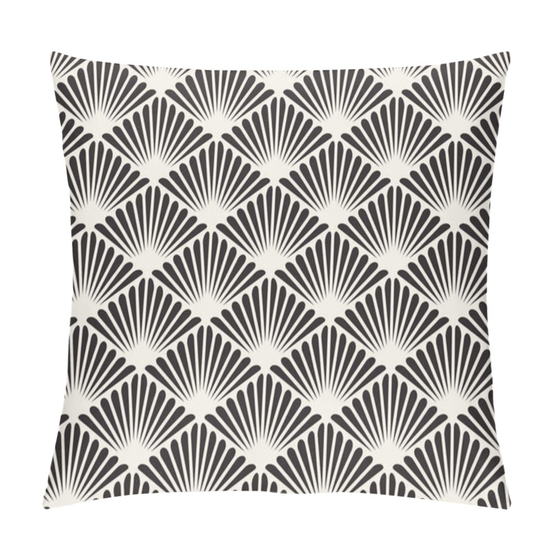 Personality  Vector Black And White Seamless Organic Floral Sunburst Lines Grid Geometric Pattern Pillow Covers