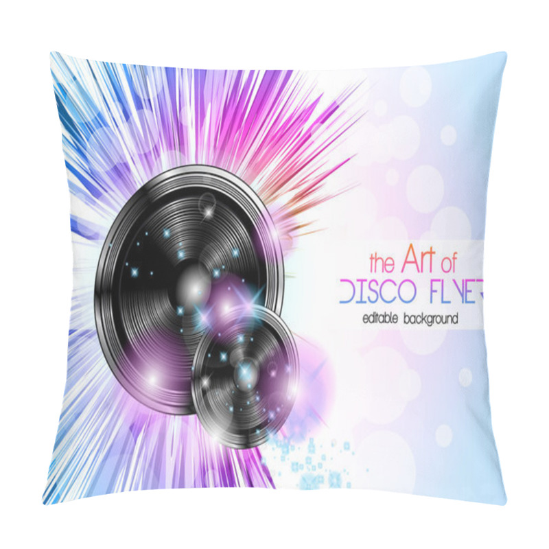 Personality  Disco Club Flyer With Big Speakers Pillow Covers