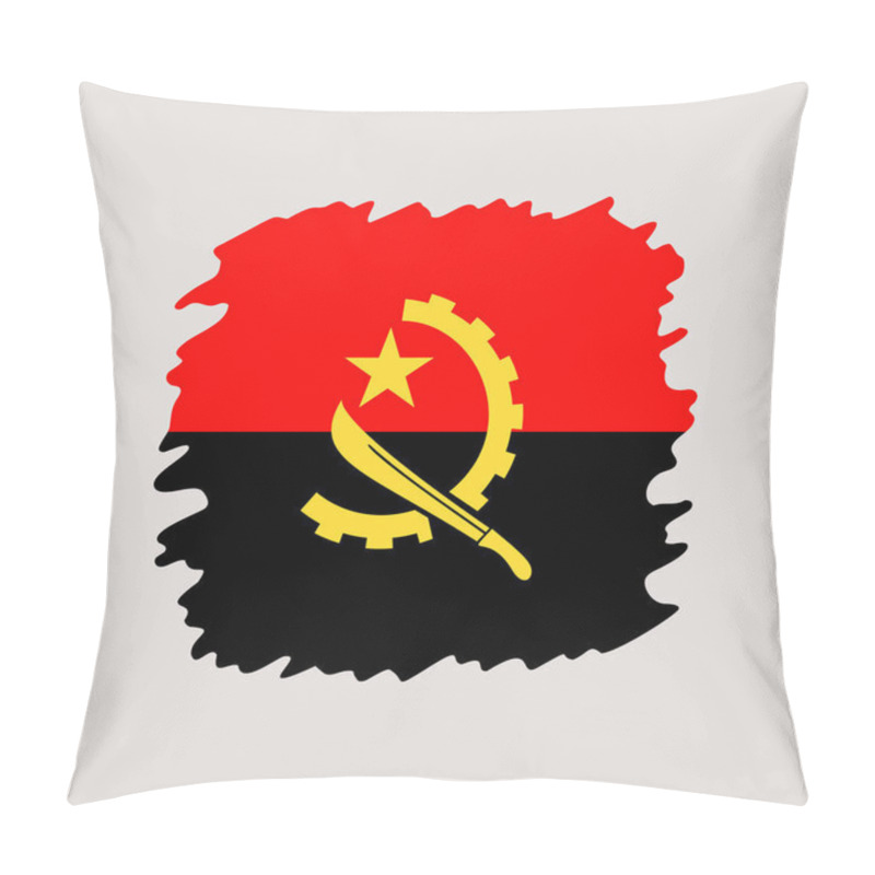 Personality  Angola Grunge Flag. Vector Illustration National Flag Isolated On Light Background. Pillow Covers