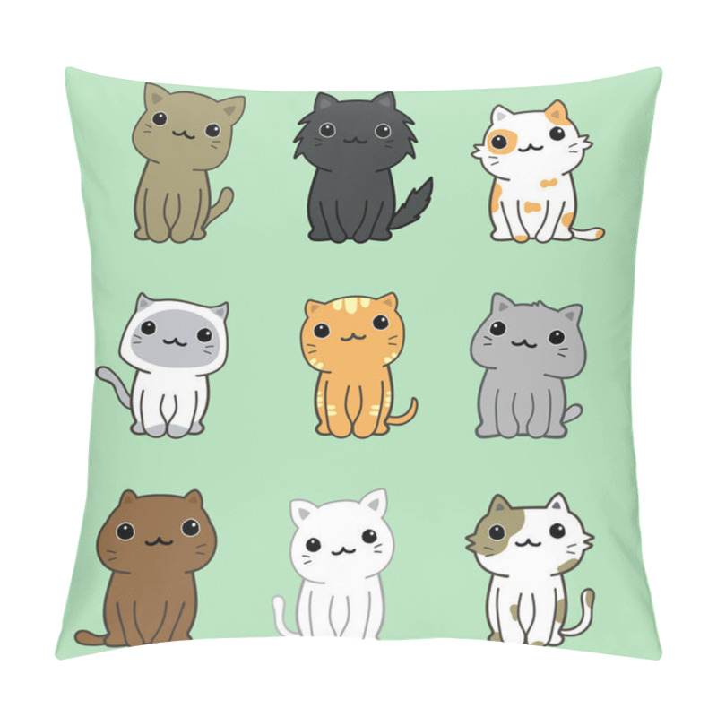 Personality  Set Of Cute Cats, Vector Illustration Pillow Covers