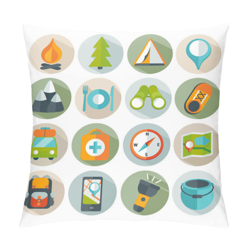 Personality  Camping Icons Pillow Covers