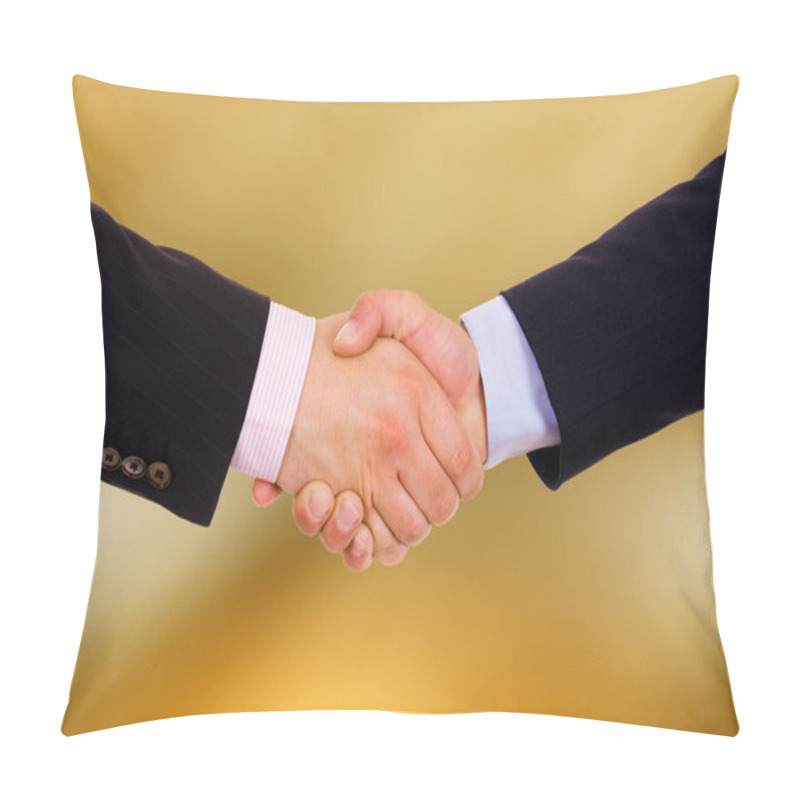 Personality  Closeup Of Business Shaking Hands At The Office Pillow Covers