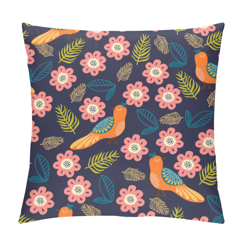 Personality  Flowers And Birds Texture Pillow Covers