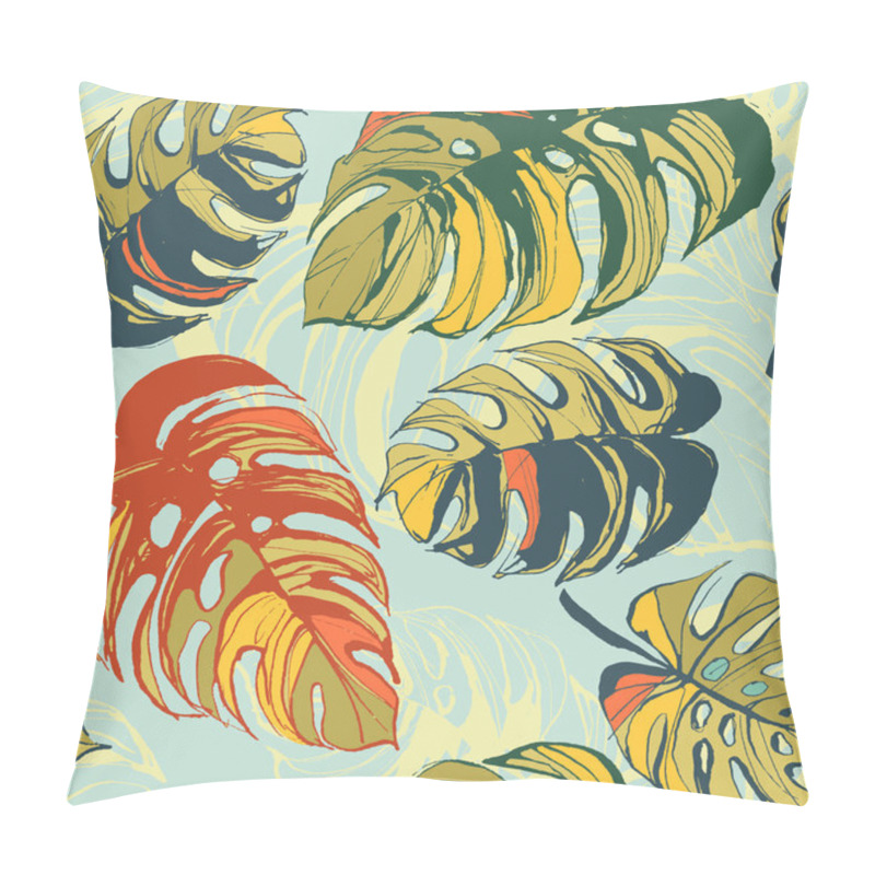 Personality   Tropical Jungle Floral Seamless Pattern Background With Palm Le Pillow Covers