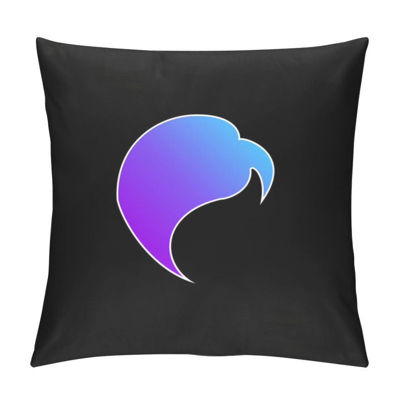 Personality  Black Hair Blue Gradient Vector Icon Pillow Covers