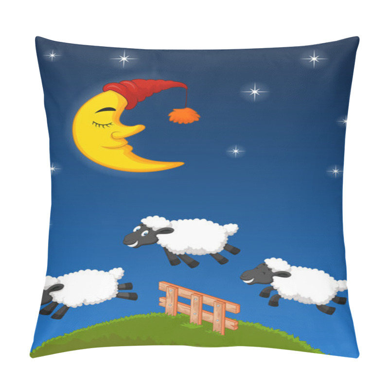 Personality  Three Sheep Jumping Over The Fence. Pillow Covers