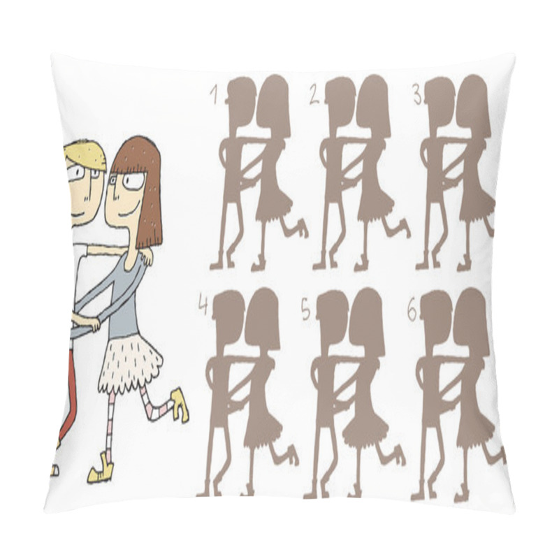 Personality  Dancing Couple Shadows Visual Game Pillow Covers