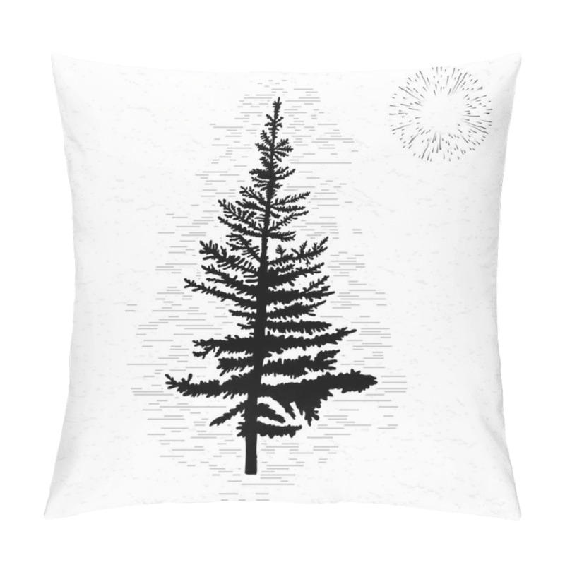 Personality  Fir Tree Sketch Pillow Covers