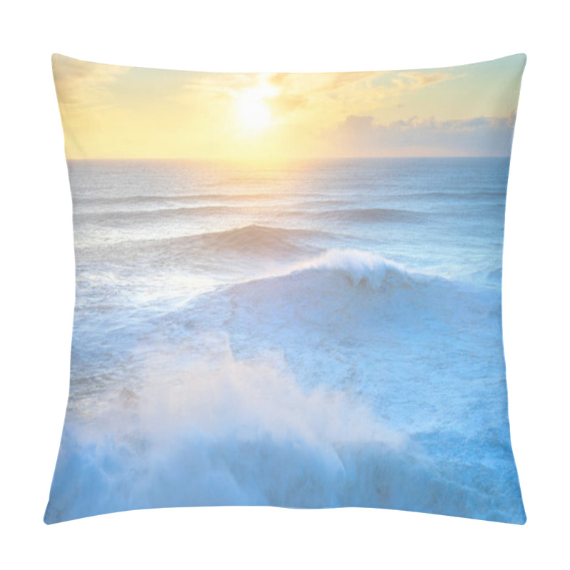 Personality  Sunset Over Atlantic Ocean. Nazare, Portugal Pillow Covers