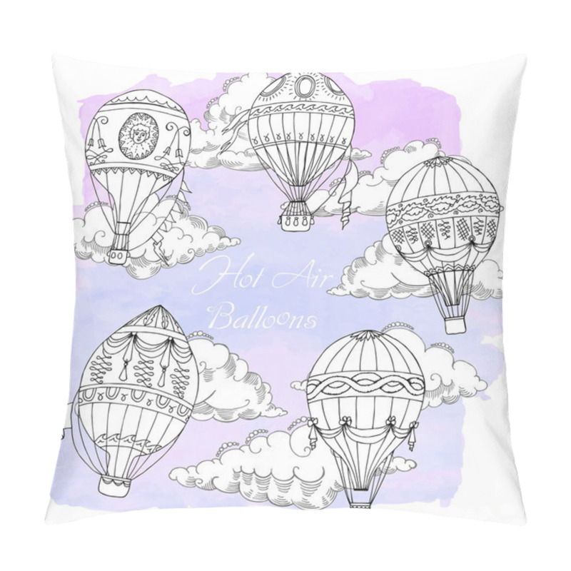 Personality  Background With Hot Air Balloons Pillow Covers