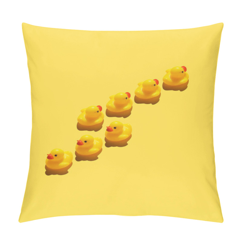 Personality  Yellow Rubber Ducks Going In Opposite Directions Pillow Covers