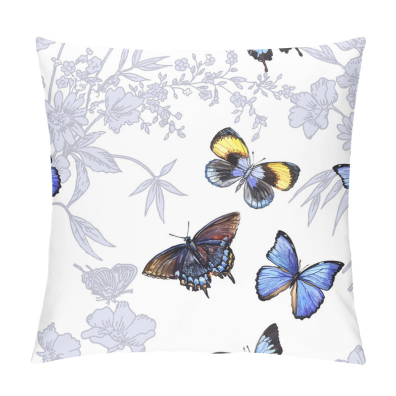 Personality  Floral Patterns With Butterflies. Pillow Covers