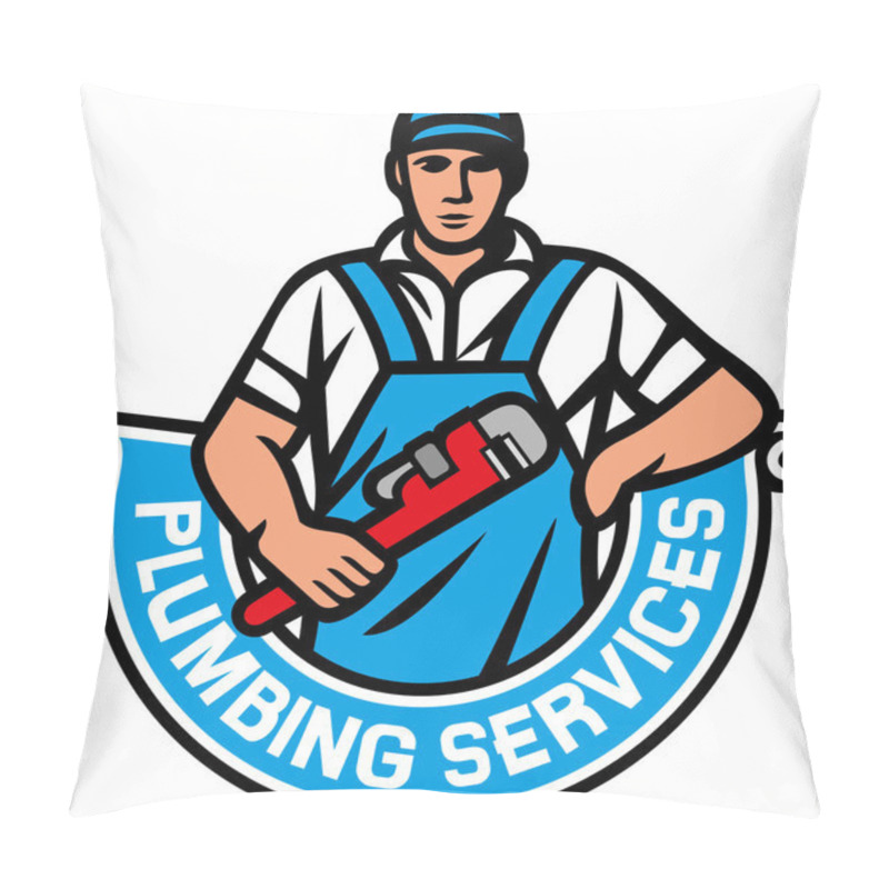 Personality  Plumber Holding A Wrench Pillow Covers