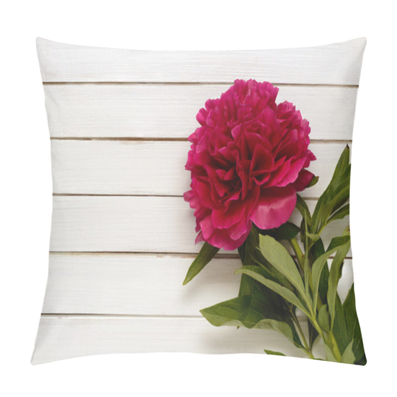 Personality  Burgundy Peony On The  Wooden Background Pillow Covers