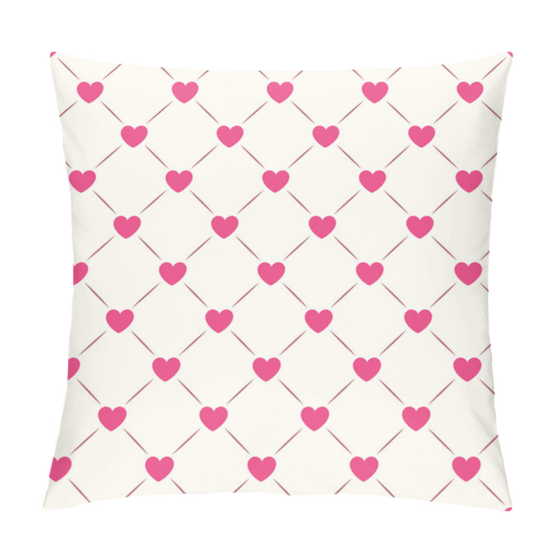 Personality  Seamless Geometric Pattern With Hearts. Vector Illustration Pillow Covers