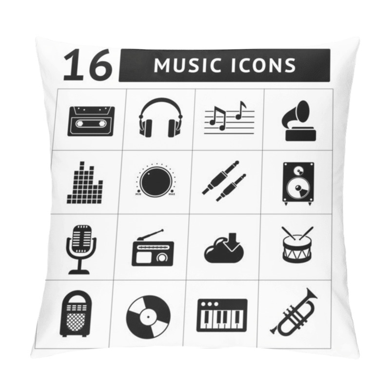 Personality  Set Icons Of Music And Sound Pillow Covers