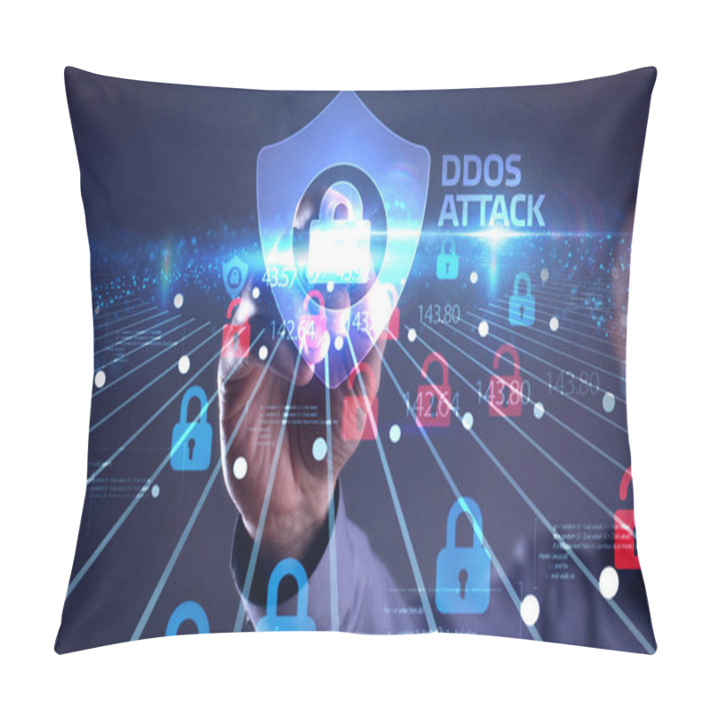 Personality  Cyber Security Data Protection Business Technology Privacy Concept. Ddos Attack  Pillow Covers