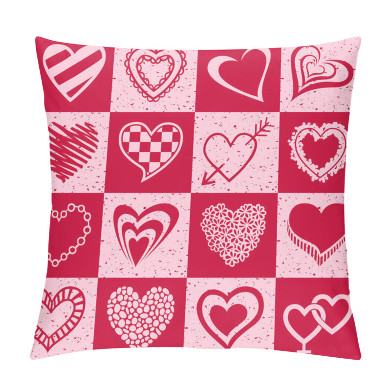 Personality  Set Of Pink And Red Hearts Pillow Covers