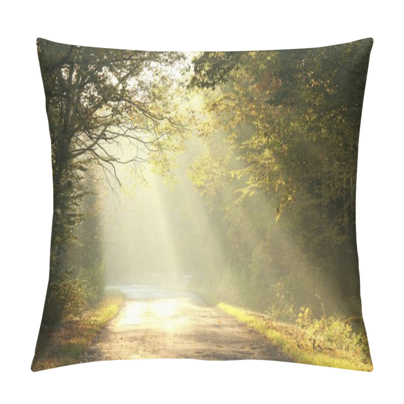 Personality  Misty Autumn Forest At Dawn Pillow Covers