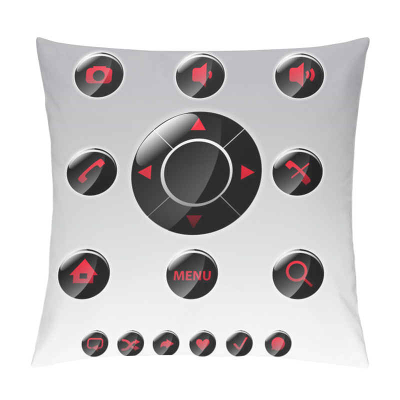 Personality  Mobile Phone Menu Icons - Vector Icon Set Pillow Covers