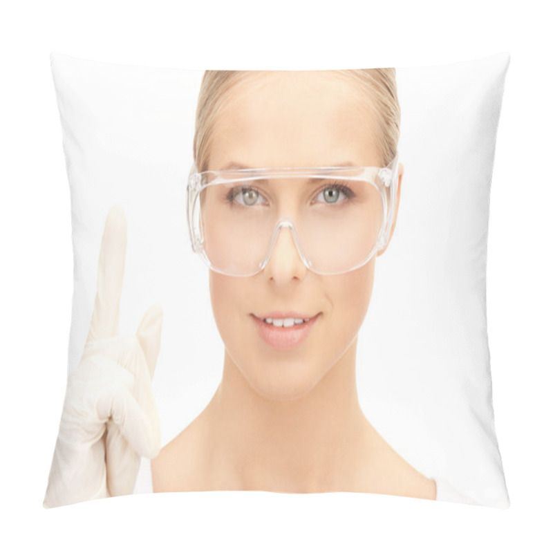 Personality  Woman In Protective Glasses And Gloves Pillow Covers