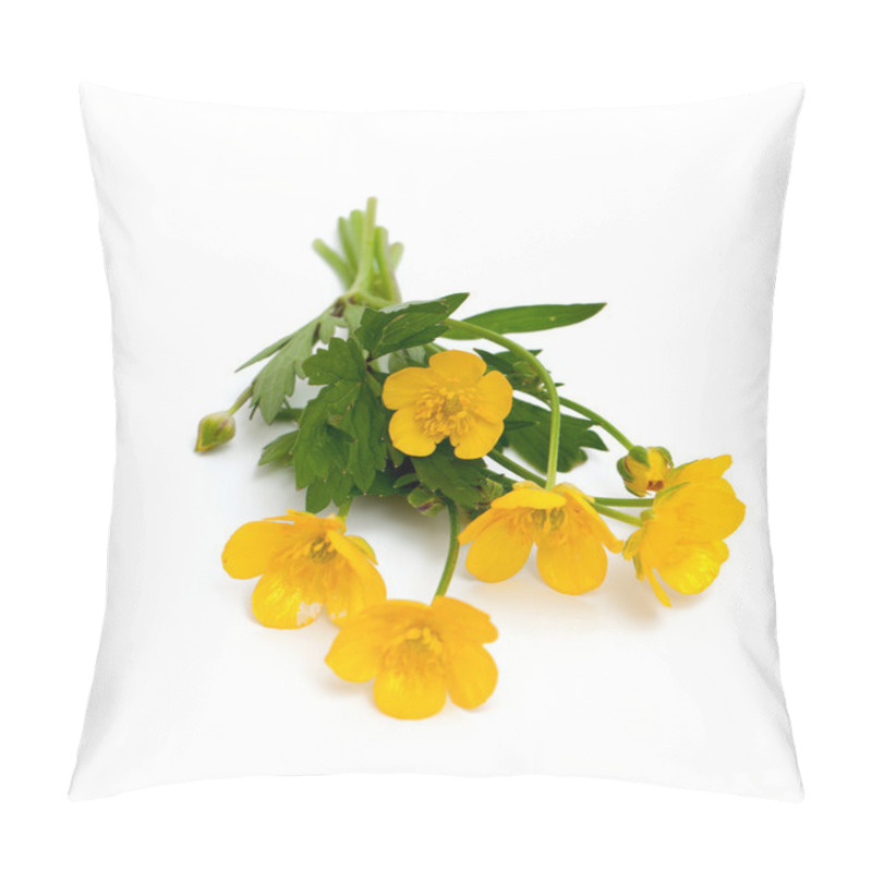 Personality  Yellow Buttercups Isolated On White Backround Pillow Covers