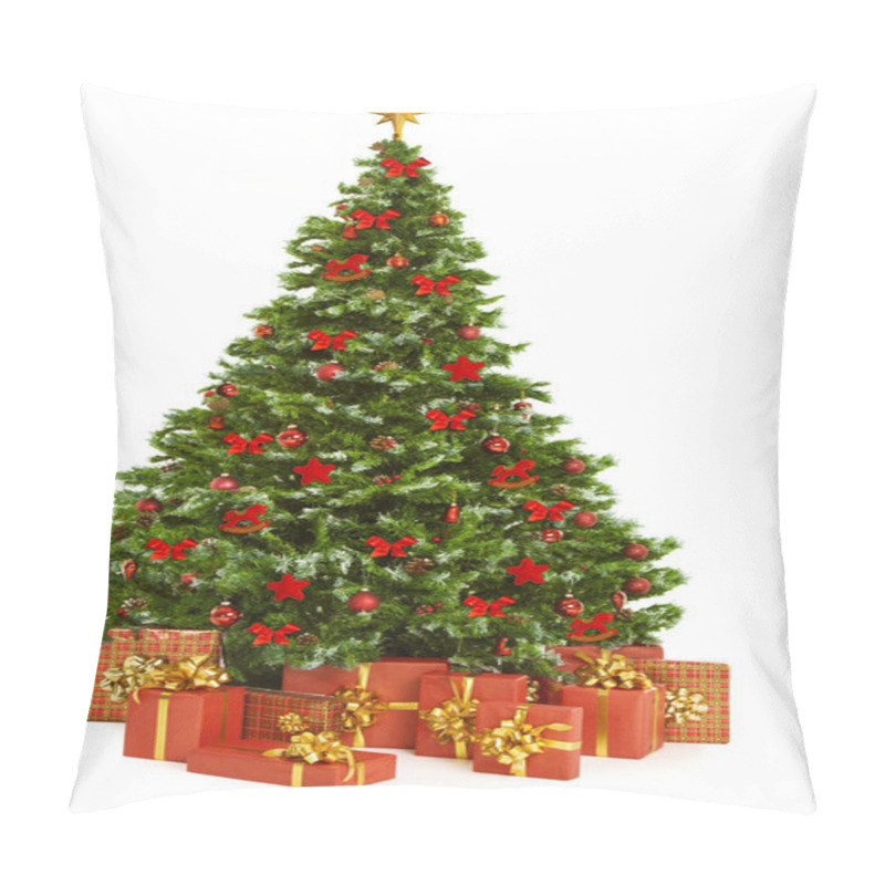 Personality  Christmas Tree And Presents Gifts, Decorated Xmas Tree, White Pillow Covers