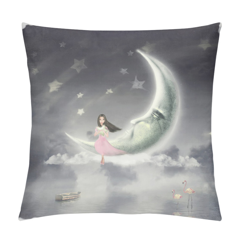 Personality  The Illustration Shows The Girl Who Admires The Star Sky Pillow Covers