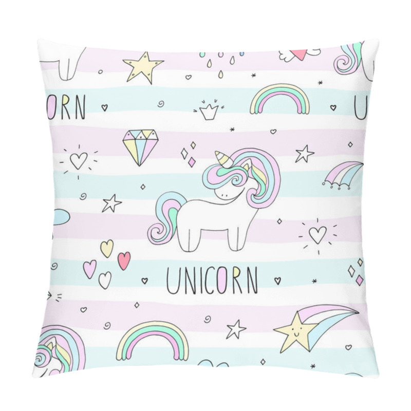 Personality  Cute Unicorn Vector Pattern Pillow Covers