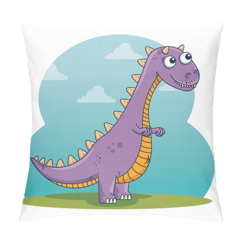 Personality  Carnotaurus Wild Dinosaur Character With Clouds Pillow Covers