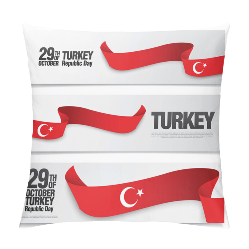 Personality  Flag Of Turkey Card Template Pillow Covers