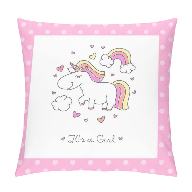 Personality  Baby Shower Card With Unicorn Pillow Covers