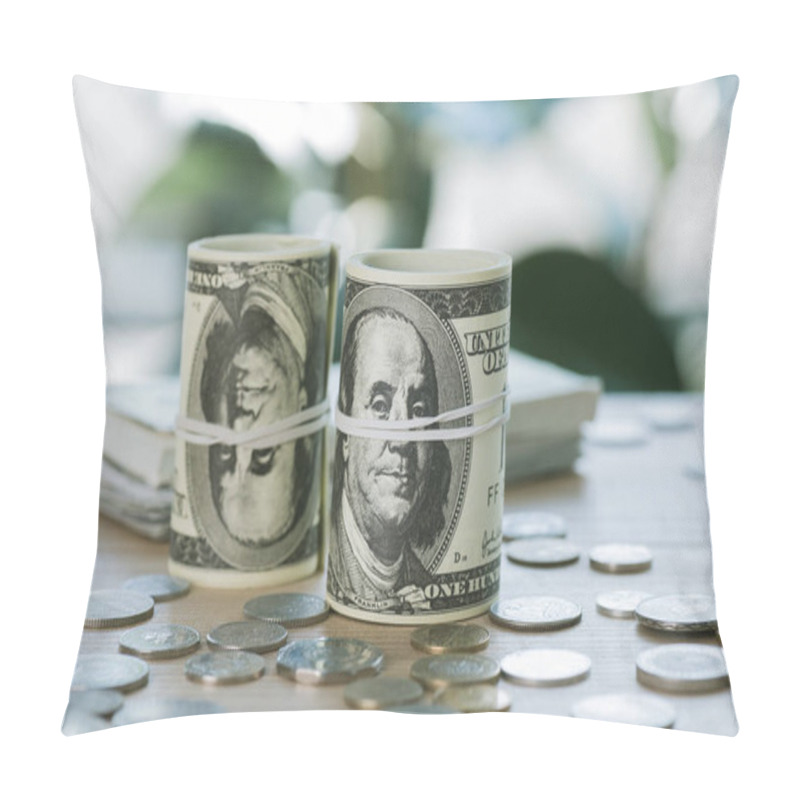 Personality  Dollar Banknotes And Coins Pillow Covers