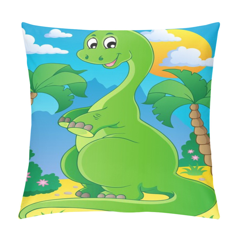 Personality  Scene With Dinosaur 2 Pillow Covers