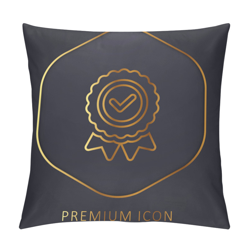 Personality  Badge Golden Line Premium Logo Or Icon Pillow Covers