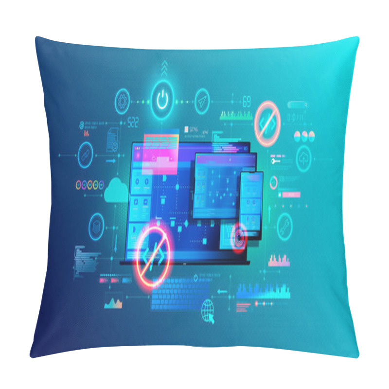 Personality  Low Code And No Code Development Platforms - LCDP And NCDP - Software Development Using Graphical Interfaces - Conceptual Illustration  Pillow Covers