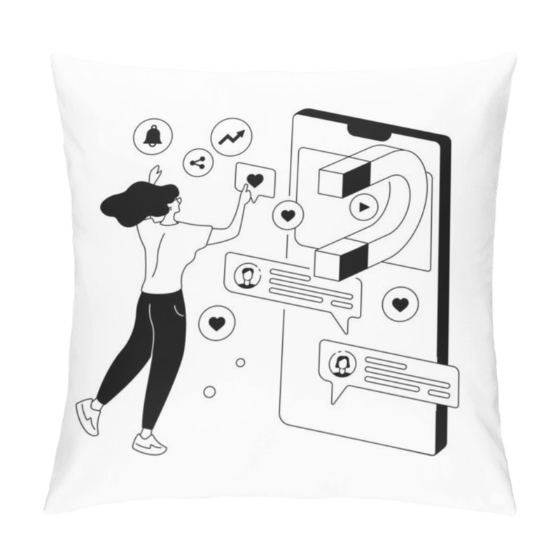 Personality  Viral Content Abstract Concept Vector Illustration. Pillow Covers