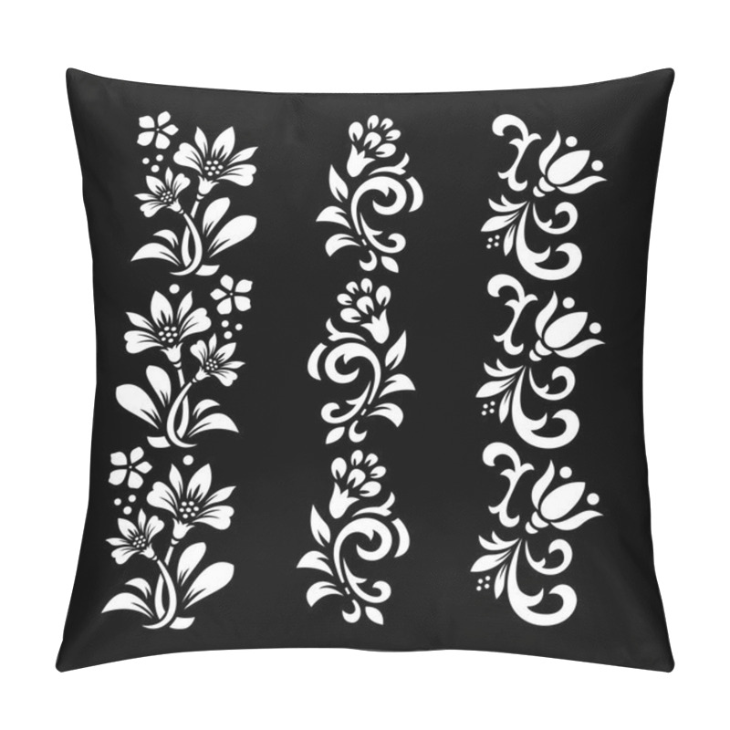 Personality  Black And White Floral Cut File With Temporary Tattoo Design Pillow Covers