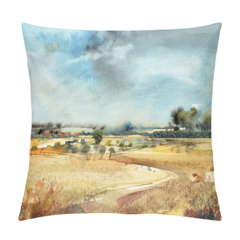 Personality  Landscape With A Cereal Field Pillow Covers